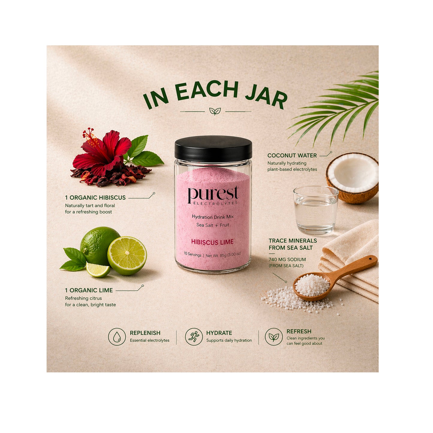 10 Servings Hibiscus Lime