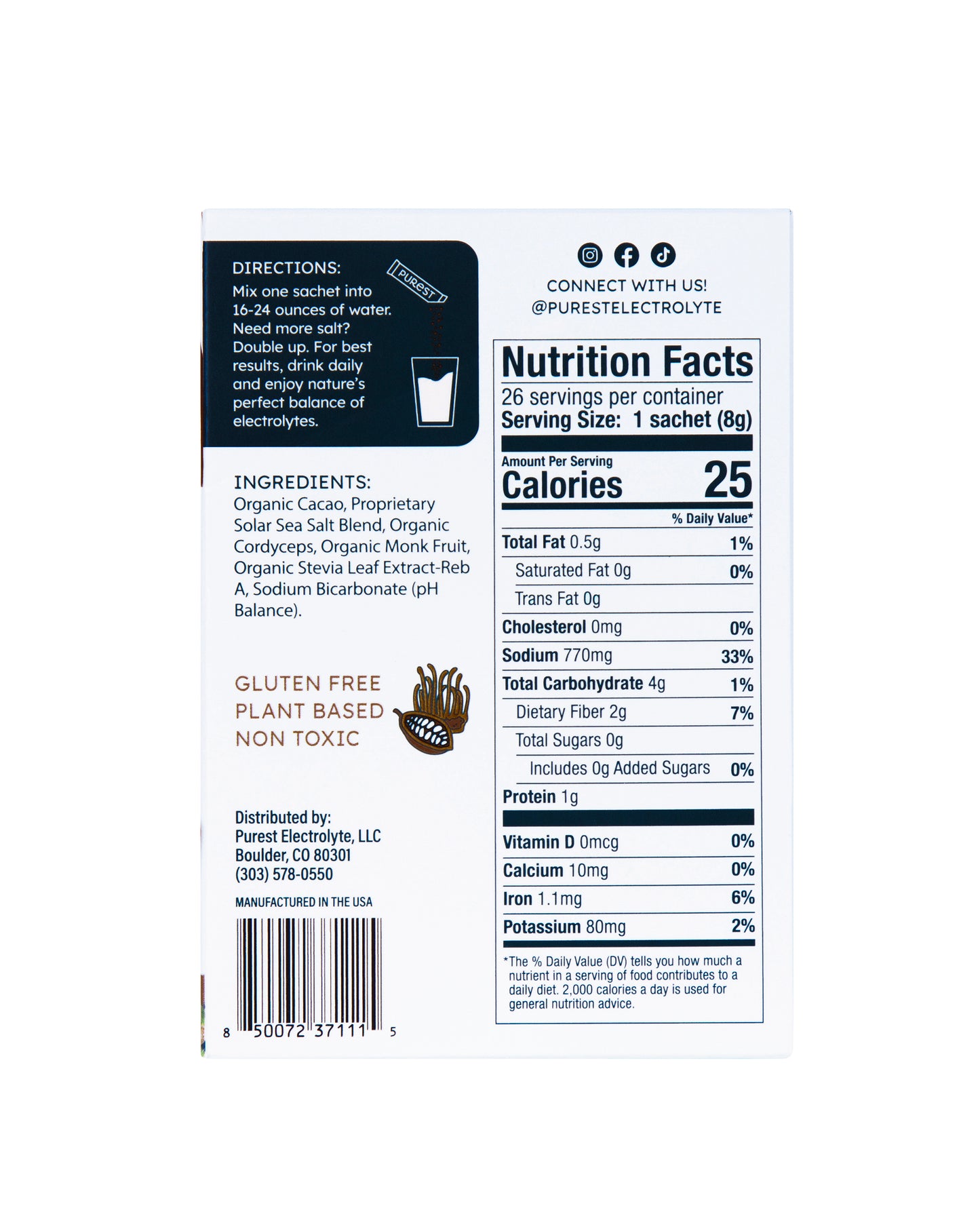 10 Servings Chocolate Cordyceps